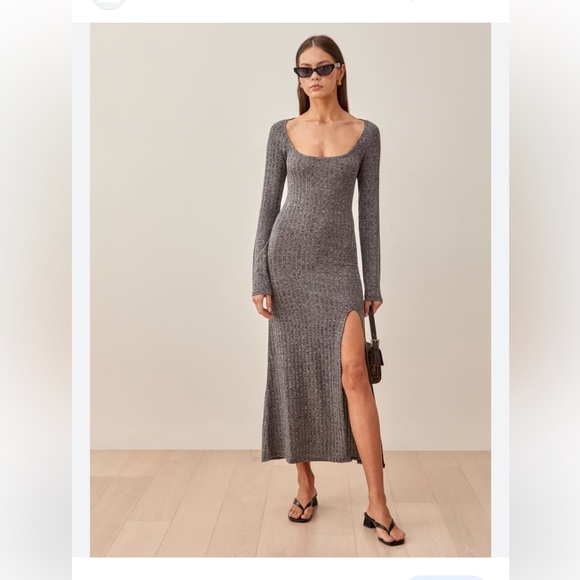 NWOT REFORMATION Lemon Dress - Heathered Cinnamon - Picture 13 of 16